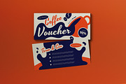 Blue Flat Coffee Shop Promo Voucher, a Card Template by graphicook (Thumbnail 1 of 3)