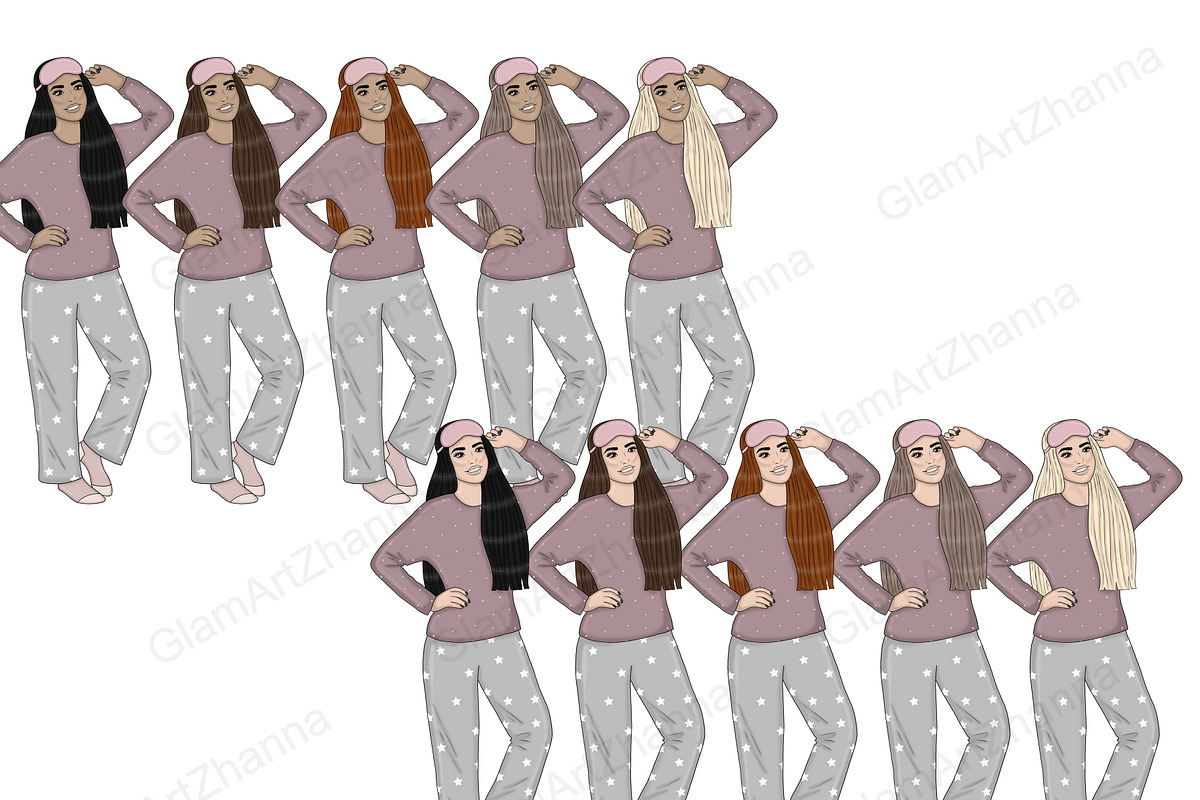 Weekend Girls Clipart, a Person Illustration by GlamArtZhanna (Photo 4 of 5)