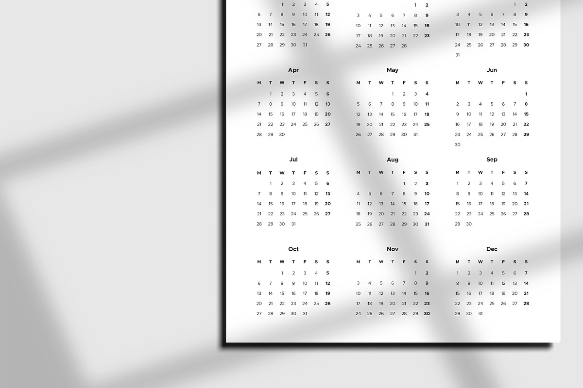 Minimalist Wall Calendar for 2025, a Templates & Theme by MMS Design Studio (Photo 4 of 5)