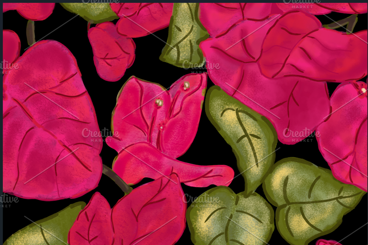 Bougainvillea seamless patterns, a Graphic by Art (Photo 2 of 5)