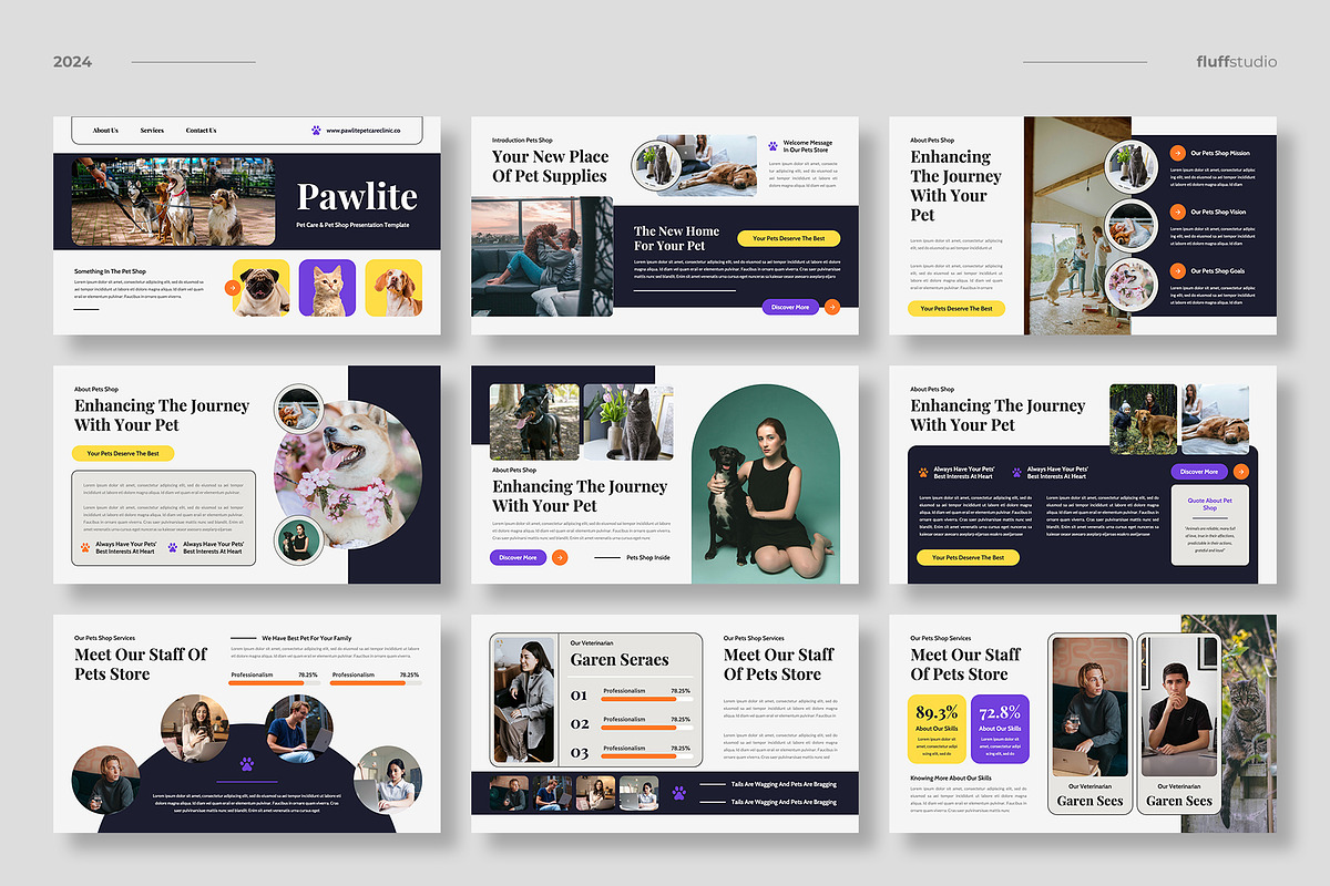 Pet Care Google Slides Template, a Presentation Template by fluffstudio (Photo 2 of 4)