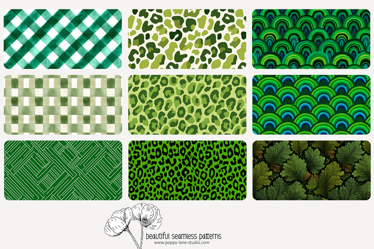 80 green geometric seamless pattern, a Pattern Graphic by Poppy Lane Studio (Photo 5 of 11)