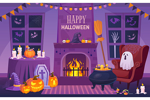 Halloween interior. Magic house, a Background Graphic by Stock-Smart-Start