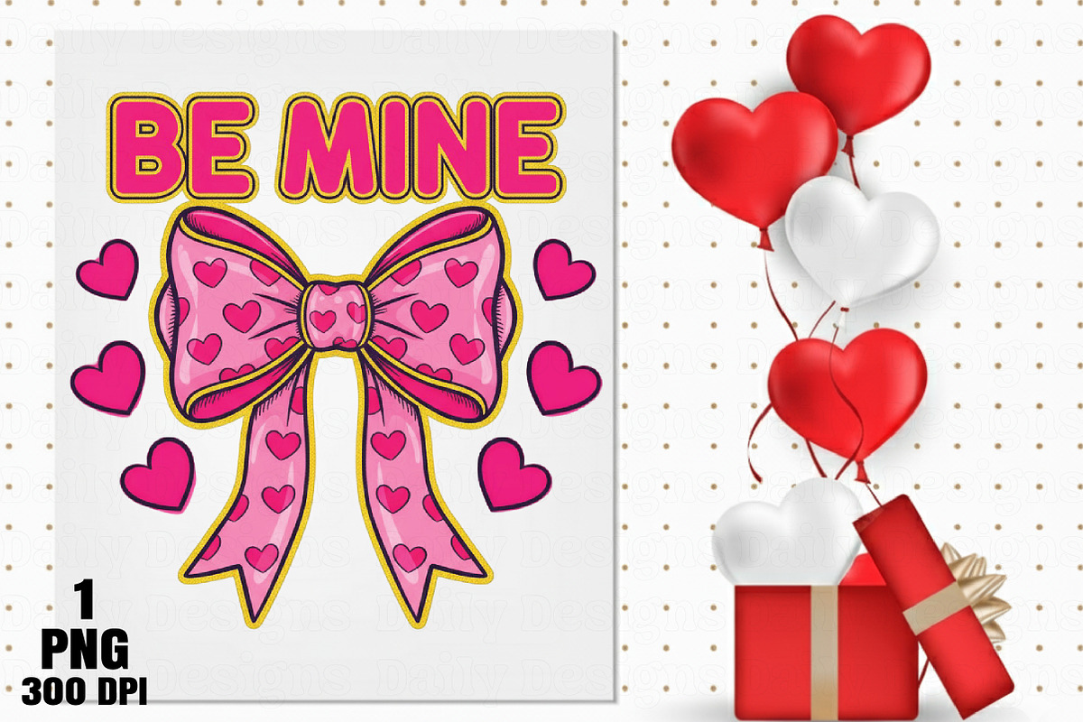 Be Mine Valentines Day Coquette Bow, an Illustration by Daily.Designs (Photo 2 of 5)