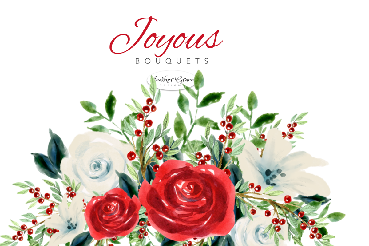 Red Watercolor Flowers & Wreaths, an Illustration by Feather Grace Designs (Photo 14 of 15)