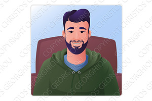 Man Profile Illustration Internet, a Person Illustration by Christos Georghiou