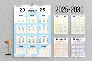 Wall Calendar Set 2025 To 2030