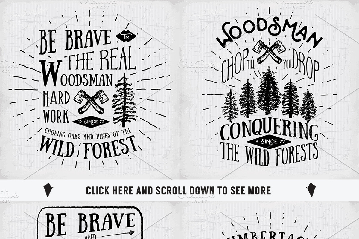 Lumberjack Vintage Labels, a Texture Illustration by Lemon Workshop (Photo 6 of 6)