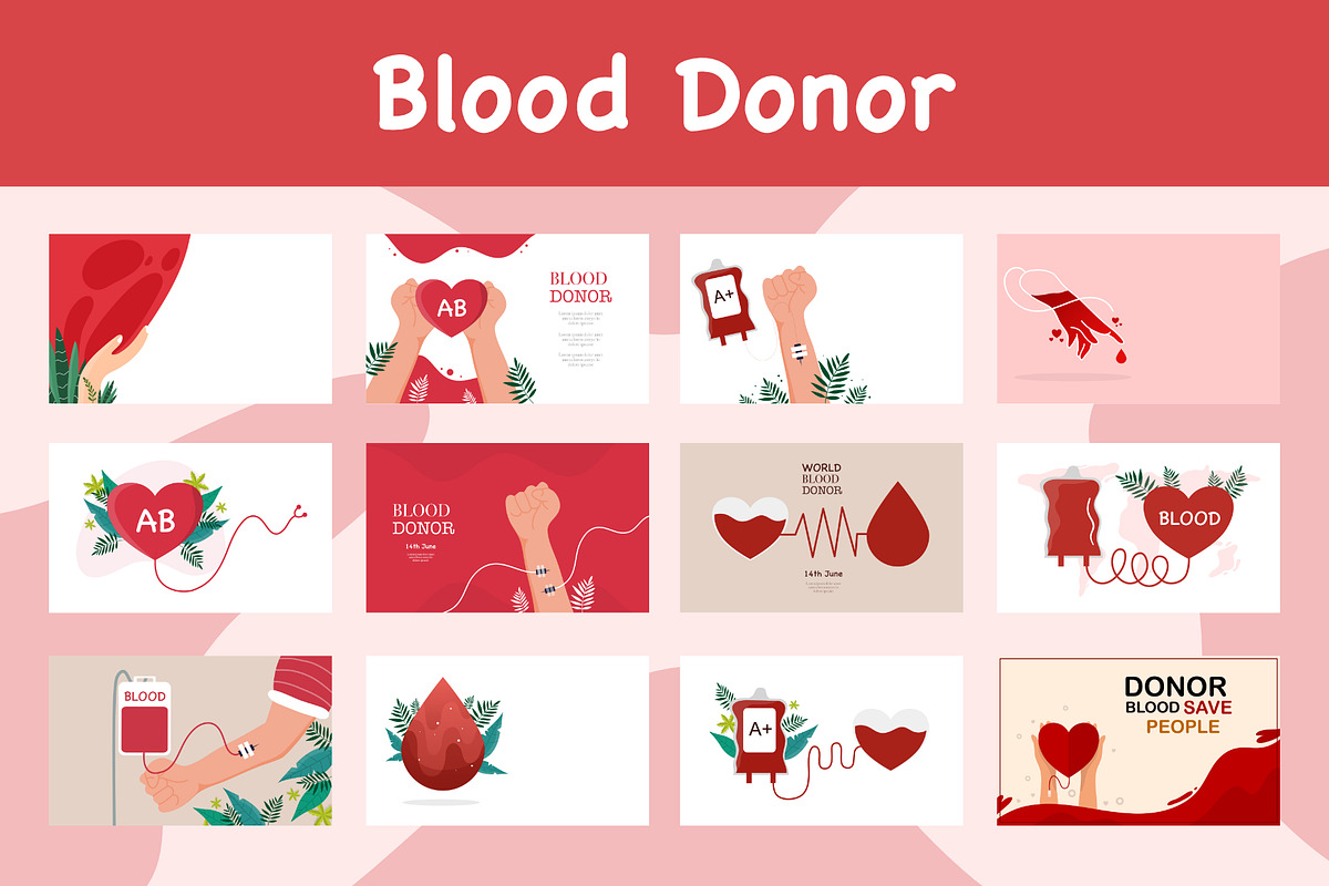 Blood donor day background bundle, a Seasonal Illustration by foxndeer (Photo 1 of 4)