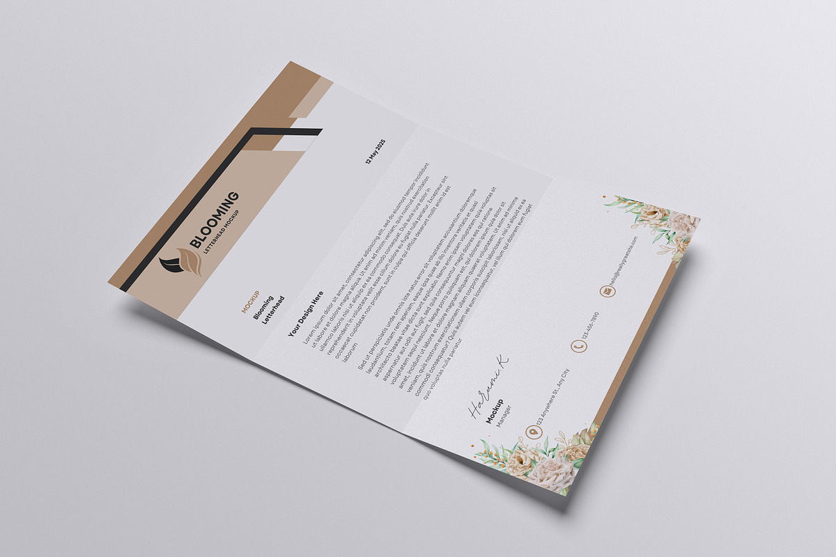 Blooming Letterhead Mockup, an Advertising Mockup by xavier_studio (Photo 4 of 5)
