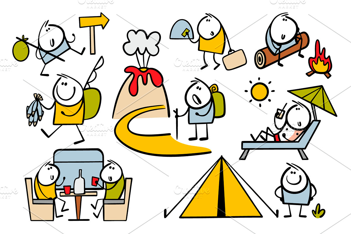 Cartoon tourism set 1., a Person Illustration by eka panova (Photo 4 of 7)