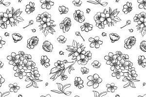 Vector Sakura Seamless Pattern