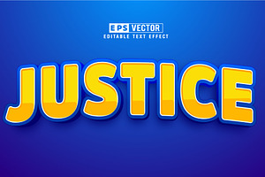 Vector Justice 3d Editable Text