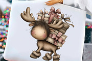Quirky Christmas Moose Clipart, an Illustration by Craft Nest (Thumbnail 3 of 10)