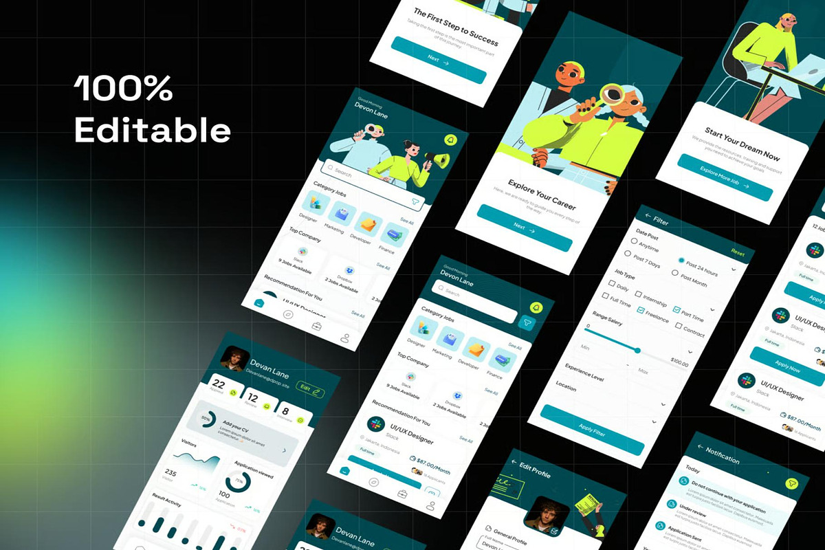 FinJob - Job Finder Mobile App UI UX, an UI Kit Template by Lumina_ui_ux202 (Photo 7 of 7)