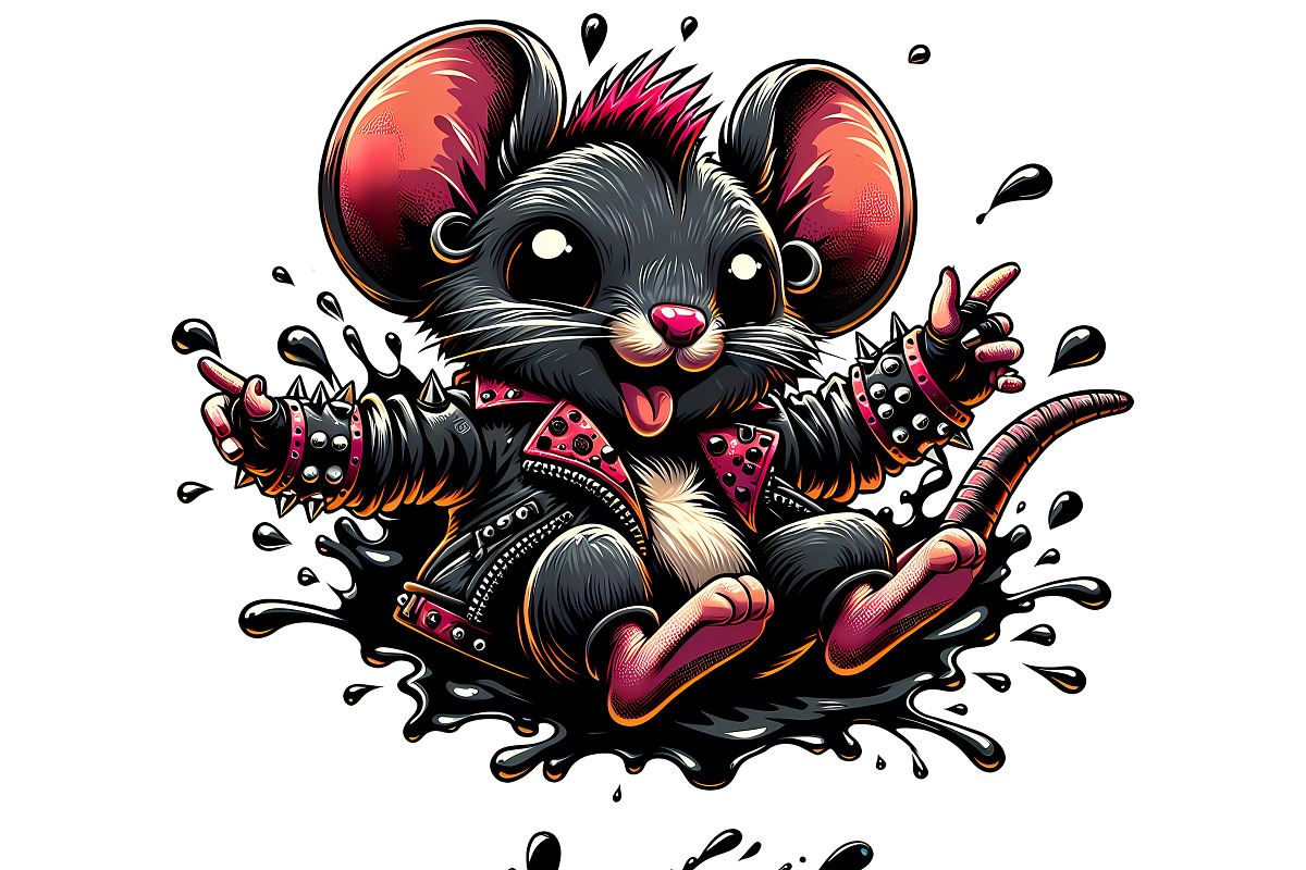 Graffiti Punk Mouse PNG Set, an Animal Illustration by DoubleTwists