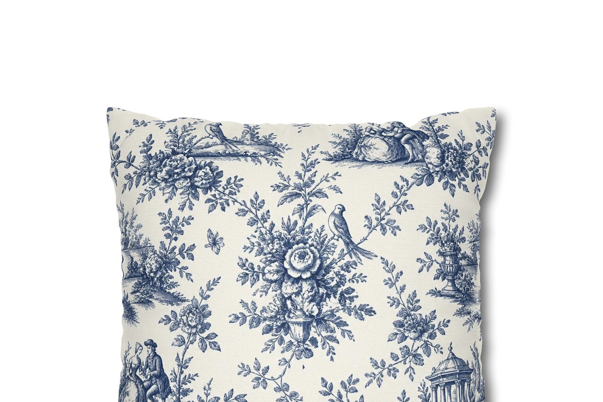 Blue Floral Toile Seamless Pattern, a Pattern Graphic by elfy creative (Photo 2 of 7)