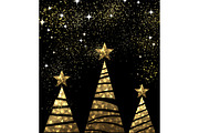 Golden Christmas trees set, a Decorative Illustration by Vjom (Thumbnail 8 of 12)