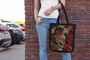 Human skull, fish bone and red roses, a Pattern Graphic by Matrioshka (Thumbnail 9 of 9)