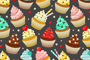 Cupcakes set & patterns, a Pattern Graphic by Primula`s shop (Thumbnail 3 of 7)