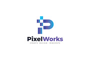 PixelWorks Technology Logo Template, a Branding & Logo Template by SANB (Thumbnail 1 of 3)