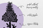 Wild flowers - botanical linocut, an Object Graphic by DariSmartArt (Thumbnail 11 of 13)