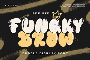 Funky Brow - Bubble Graffiti Font, a Sans Serif Font by Pandeka Studio
