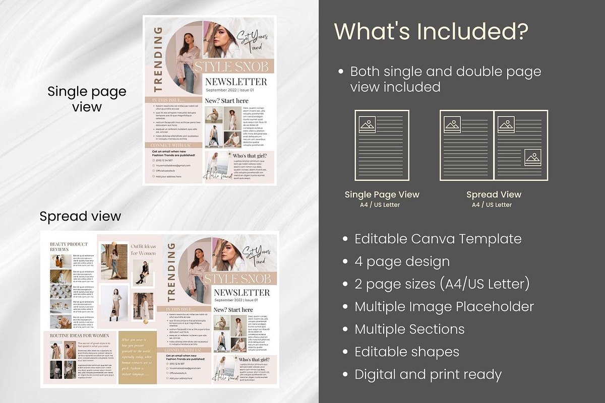 Canva Newsletter Template Fashion, an Email Template by PixelCraft (Photo 6 of 15)