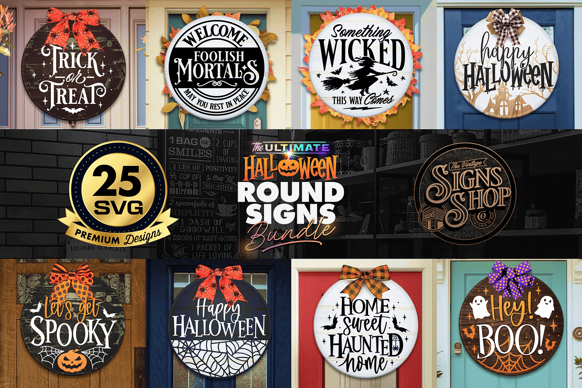 25 Halloween Door SVG Signs Bundle, a Seasonal Illustration by Asaelv Shop! (Photo 7 of 7)