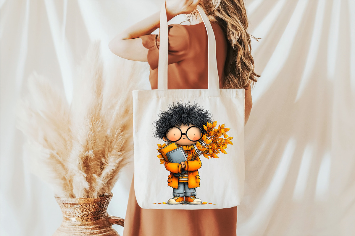 Whimsical Enjoy Autumn Boy Clipart, a Seasonal Illustration by designcity5 (Photo 5 of 5)