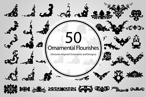 50 Ornamental Flourishes (Vector)