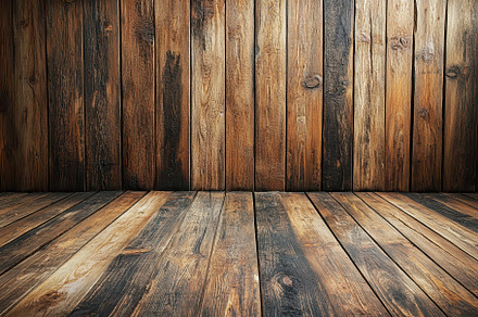 Rustic Wooden Floor and Wall Backgro, an Abstract Photo by Pixeness