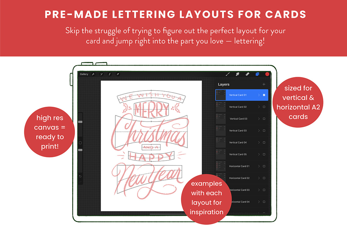 Holiday Hand Lettering DIY Card Kit, a Brushes & More by Unfettered Letters (Photo 4 of 9)