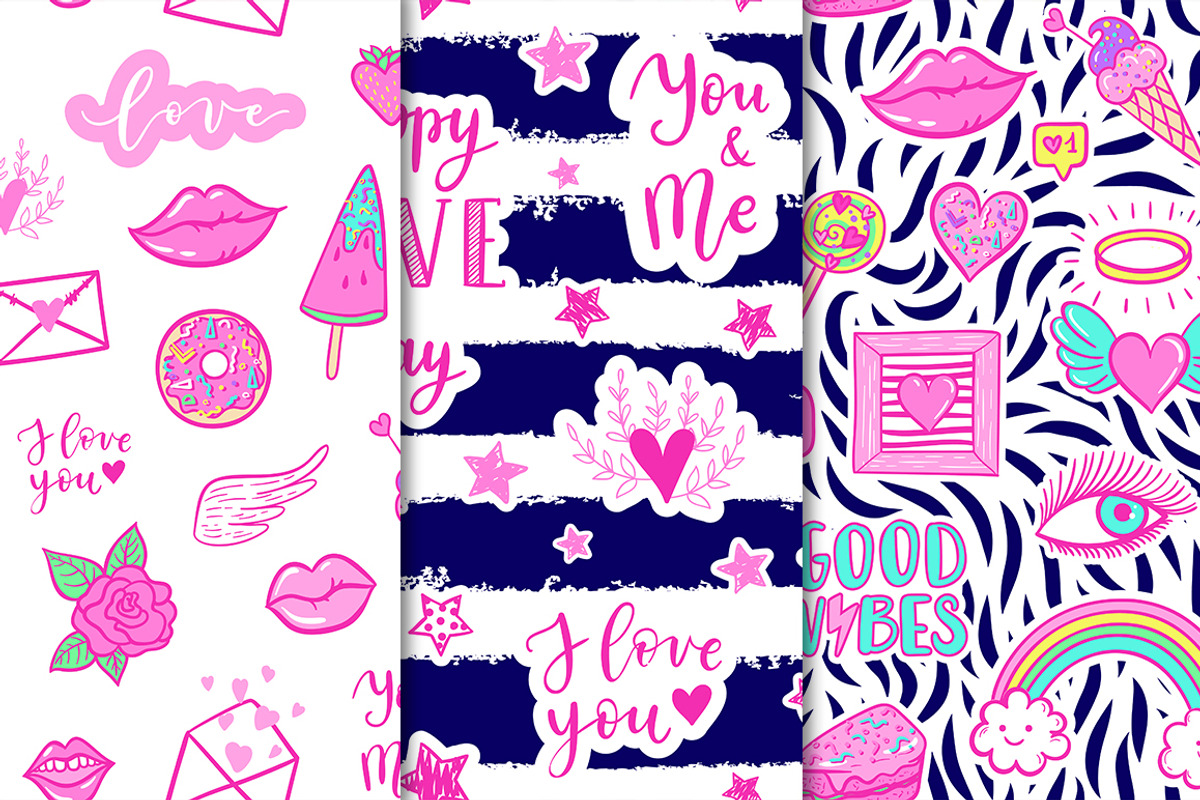 Love patches patterns set, a Pattern Graphic by Midstream (Photo 4 of 6)