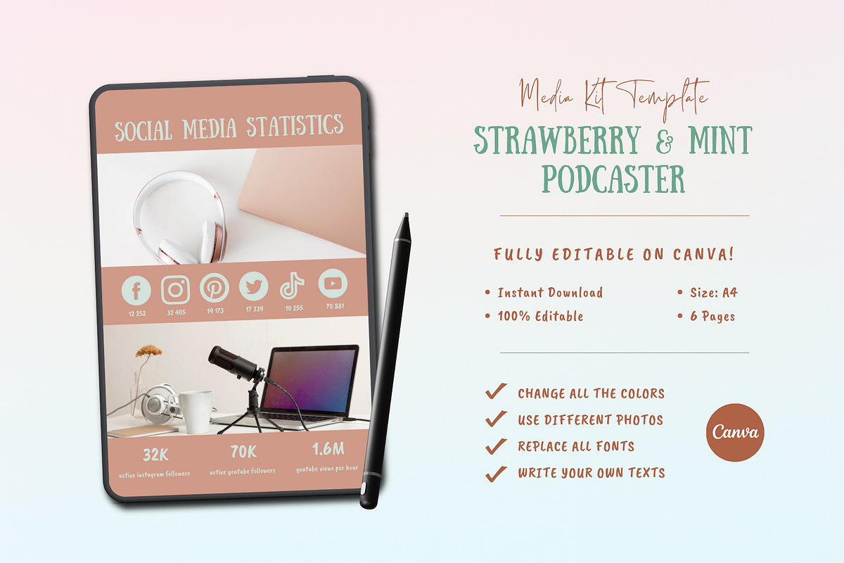 MEDIA KIT CANVA TEMPLATE, a Marketing Template by The Little Lily Studio