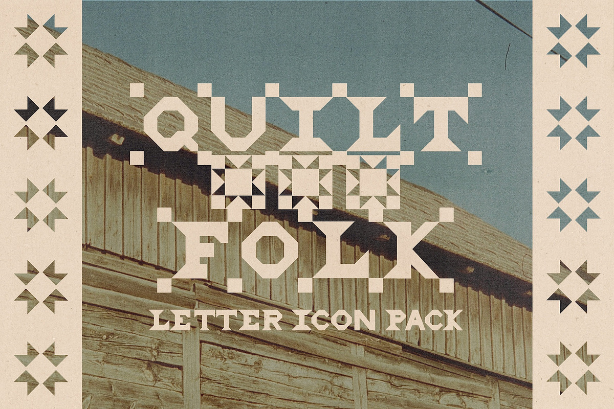 Quilt Folk - Letter & Quilt Icons, a Solid Icon by Madeline ODonoghue Design (Photo 1 of 16)