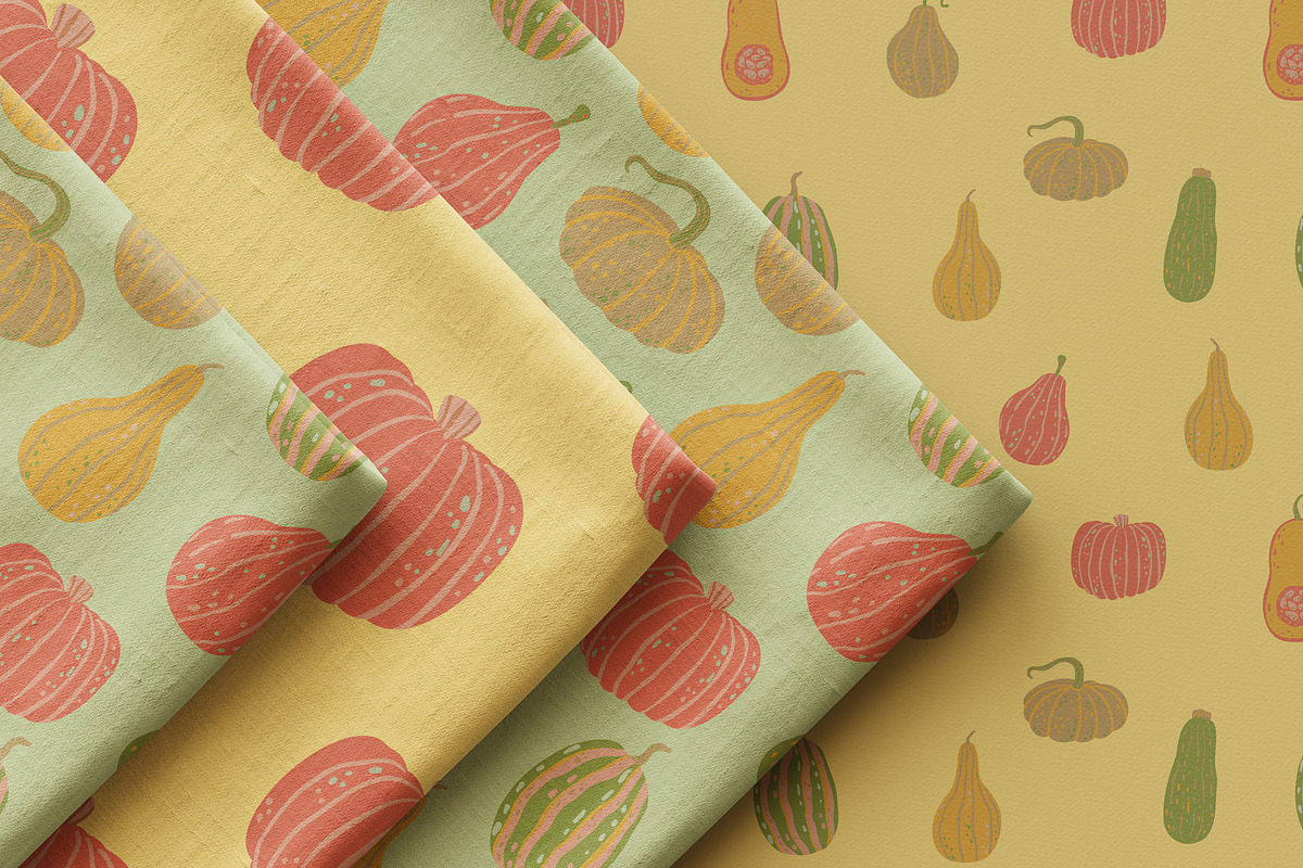 Autumn Pumpkins patterns & clipart, a Seasonal Illustration by Carpet Tapete Pretzel (Photo 5 of 11)