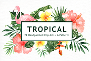 Tropical Leaves Watercolor Clipart, a Decorative Illustration by everysunsun (Thumbnail 2 of 6)