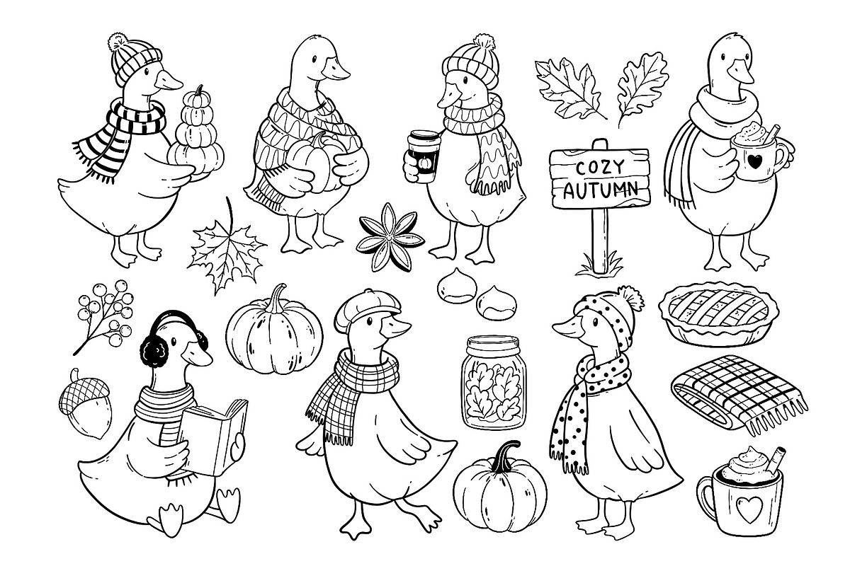 Autumn Goose PNG SVG Clipart, an Animal Illustration by ArtGiftsStudio (Photo 2 of 3)