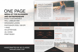 One Page Media Kit Design