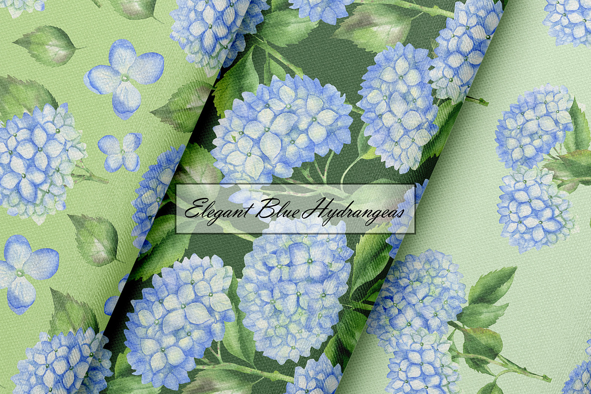 Hydrangea Watercolor Seamles Pattern, an Illustration by OlDm_Shop (Photo 6 of 9)