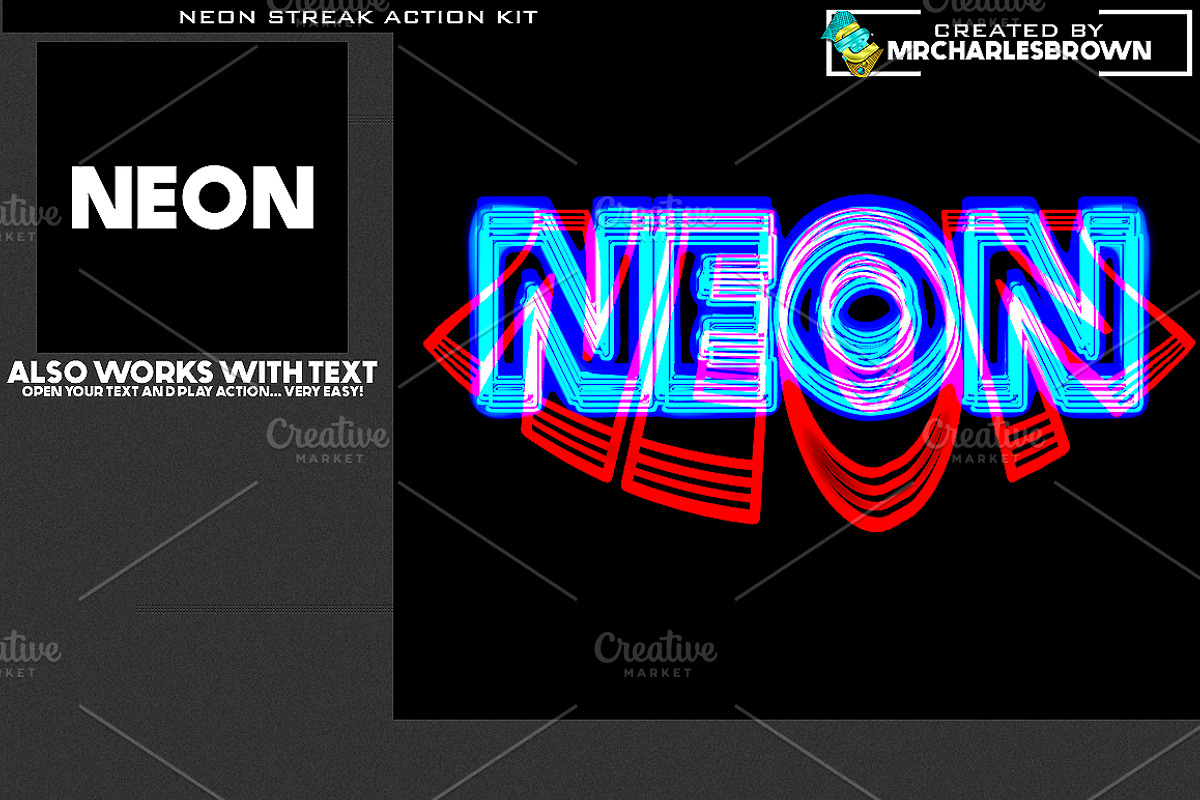 Neon Streak Action Kit, a Brushes & More by mrcharlesbrown (Photo 6 of 11)