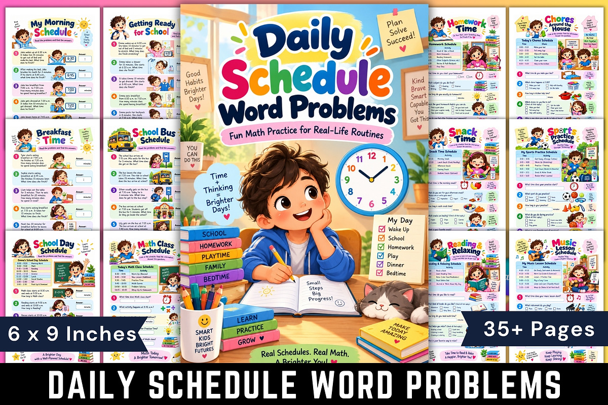 Daily Schedule Word Problems, a Stationery Template by Designmela01 (Photo 1 of 6)
