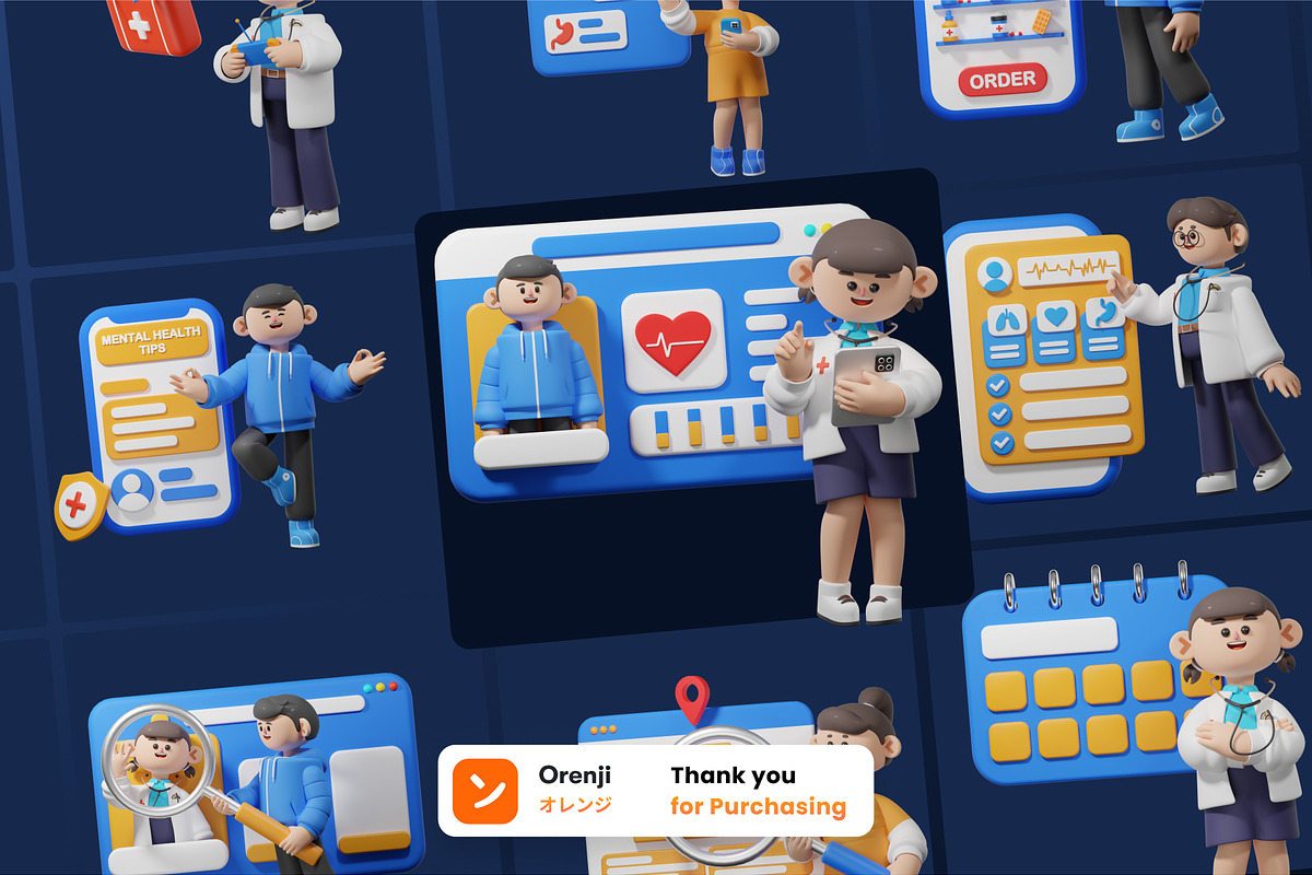 Online Medical 3D Character, a Characters & Person 3D Model by orenjidesign (Photo 7 of 8)