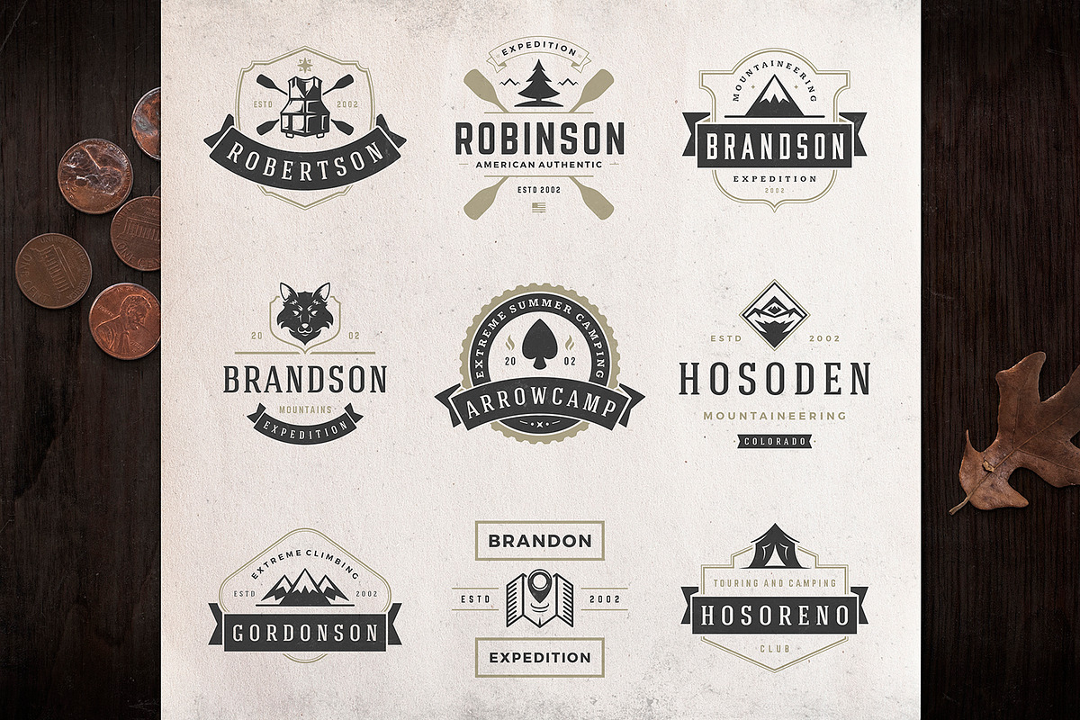280 Outdoor logos and badges, a Branding & Logo Template by Vasya Kobelev (Photo 72 of 83)