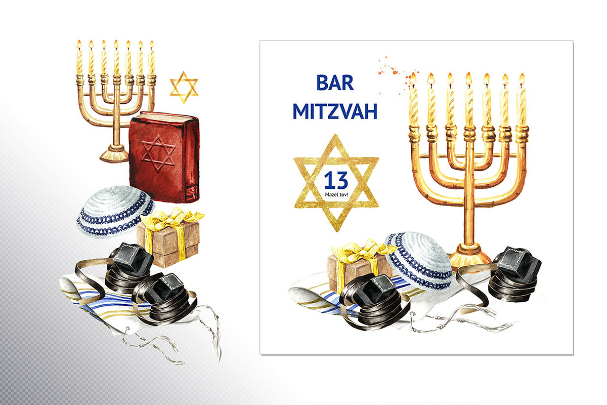 Bar Mitzvah. Watercolor collection, an Illustration by Daria Ustiugova (Photo 8 of 17)