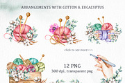 Knitting & Crochet Watercolor, an Object Illustration by CaraulanStore (Thumbnail 6 of 7)