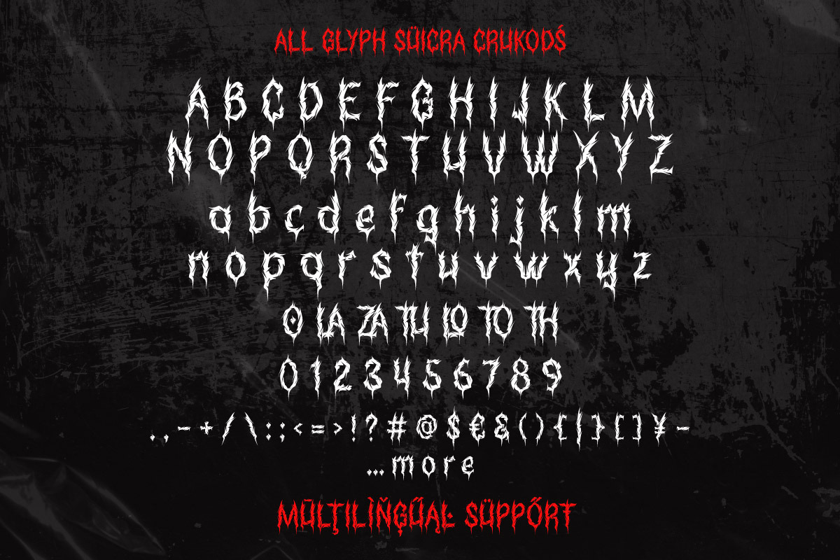 Suicra Crukods - Heavy Metal Font, a Blackletter Font by twinstd (Photo 7 of 9)