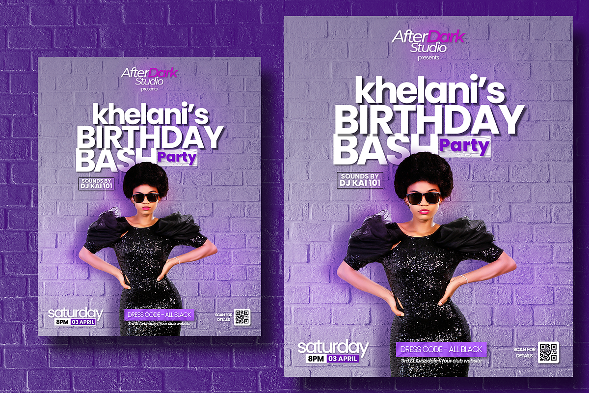VIP DJ Birthday Bash Flyer Template, a Social Media Template by AfterDark Studio (Photo 3 of 3)