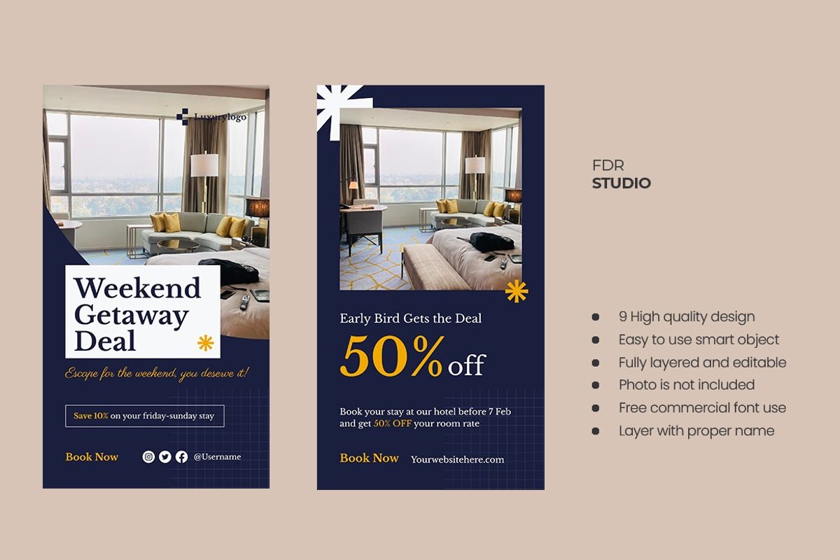 Hotel Instagram Story Template, a Social Media Template by FDR Studio (Photo 4 of 4)